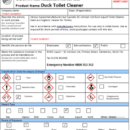 COSHH Risk Assessment - Duck Toilet Cleaner